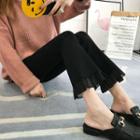 Ruffle Hem Cropped Boot Cut Pants