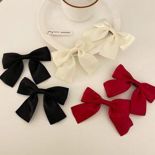 Set Of 2: Bow Fabric Hair Clip