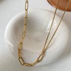 Chain Strap Necklace E644 - Gold - One Size