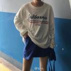 Printed Long-sleeve T-shirt / High Waist Shorts