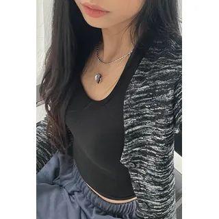 Lettuce-edge M Lange Cropped Cardigan