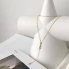 925 Sterling Silver Star Necklace L152 - 2 Layer - Star - Gold - One Size