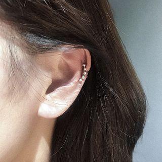 Faux Pearl Cuff Earring 1 Pair - Silver - One Size