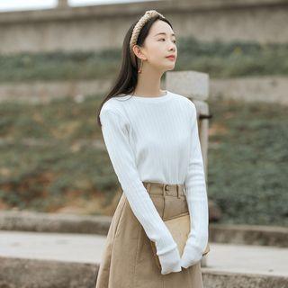 Fleece-lined Long Sleeve Knit Top