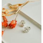 Faux-pearl Flower Earrings White - One Size
