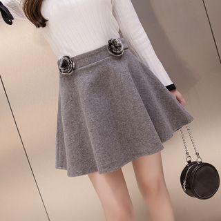 Rose-accent Mini A-line Skort