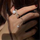 Faux Pearl Rhinestone Ring / Cross Faux Pearl Ring / Star Chained Ring
