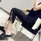 Lace-up Slim-fit Pants