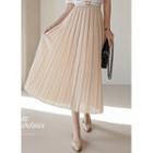 Pastel Long Pleated Chiffon Skirt