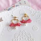 Plaid Ribbon Drop Earring/ Clip-on Earring