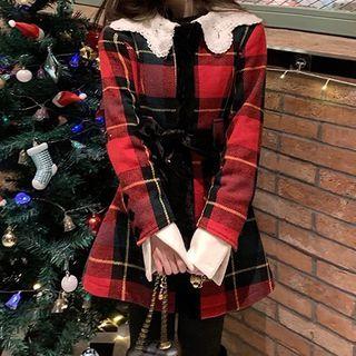 Collared Plaid Coat