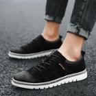 Genuine-leather Stitched Panel Sneakers