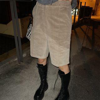 Pintuck Corduroy Bermuda Shorts