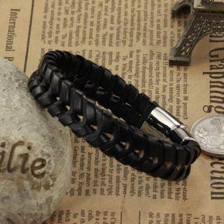 Woven Faux Leather Bracelet 904 - Bracelet - One Size