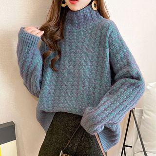 Semi High-neck Thick Sweater