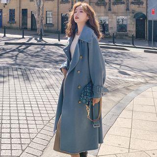 Double-breasted Buckled Long Coat