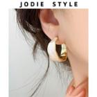 Glaze Alloy Open Hoop Earring Type A - 1 Pair - Gold - One Size