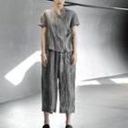 Plain Ruched Short Sleeve Top/ Plain Ruched Shorts