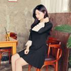 Pleat-panel A-line Minidress