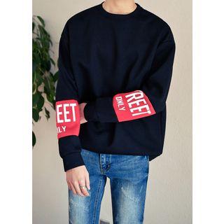 Color-block Letter Print Sweatshirt