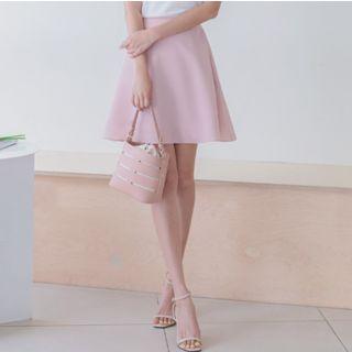 Plus Size Plain Flare Skirt
