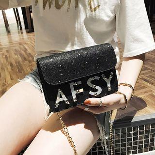 Lettering Glittering Crossbody Bag