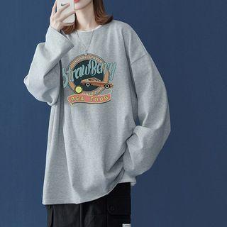 Car Print Oversized Sweatshirt