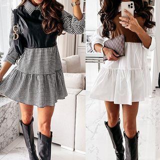 Panel Mini Shirt Dress