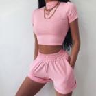 Set: Short-sleeve Cropped T-shirt + Shorts