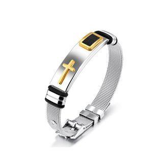 Fashion Classic Golden Cross Geometric 316l Stainless Steel Bracelet Silver - One Size