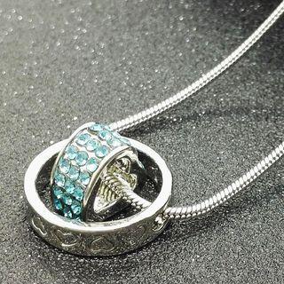 Rhinestone Heart & Hoop Pendant Necklace