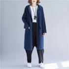 Hooded Denim Coat As Shown In Figure - One Size
