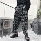 Cropped Camouflage Wide-leg Pants