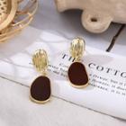 Geometric Drop Earring 1 Pair - Dark Brown - One Size