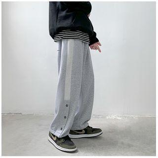 Elastic-waist Button-detail Jogger Pants