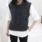 Round Neck Cable-sweater Vest