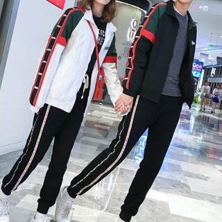 Couple Matching Color Block Jacket / Sweatpants