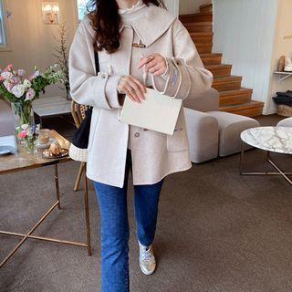 Wide-collar Wool Duffle Coat