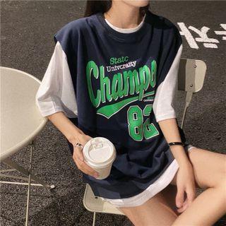 Loose-fit T-shirt / Loose-fit Printed Vest