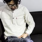 Stand-collar Long-sleeved Shirt