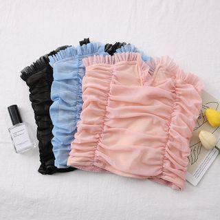 Ruffled-trim Ruched Tube Top