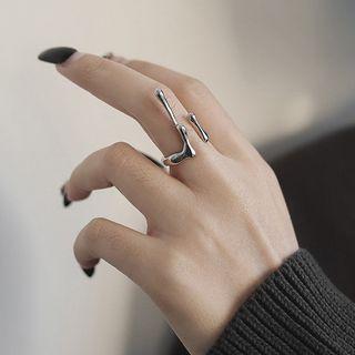 Melting Alloy Open Ring 35240 - 1 Pc - Silver - One Size