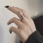 Melting Alloy Open Ring 35240 - 1 Pc - Silver - One Size