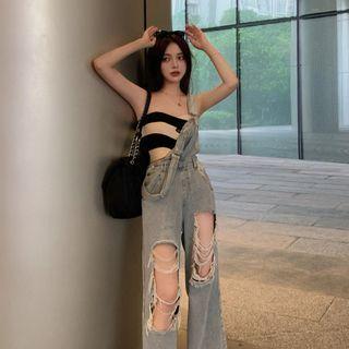 Denim Dungaree Pants / Tube Top