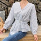 Peplum Blouse With Belt