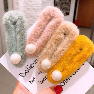 Faux Fur Bead Hair Clip