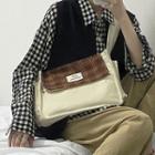 Plaid Panel Canvas Flap Crossbody Bag