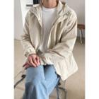 Hooded Flap-pocket Zip-up Jacket