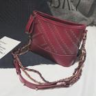 Faux Leather Crossbody Bag Red - One Size