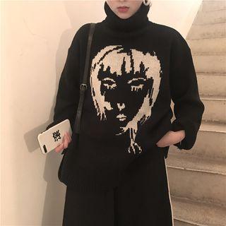 Cartoon Turtleneck Sweater